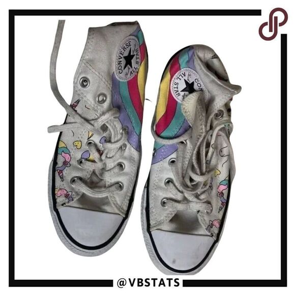 Girls Junior Converse Unicorn Rainbow CTAS Hi Sneakers Style: 663994C‎ Size US 2 - Picture 1 of 6
